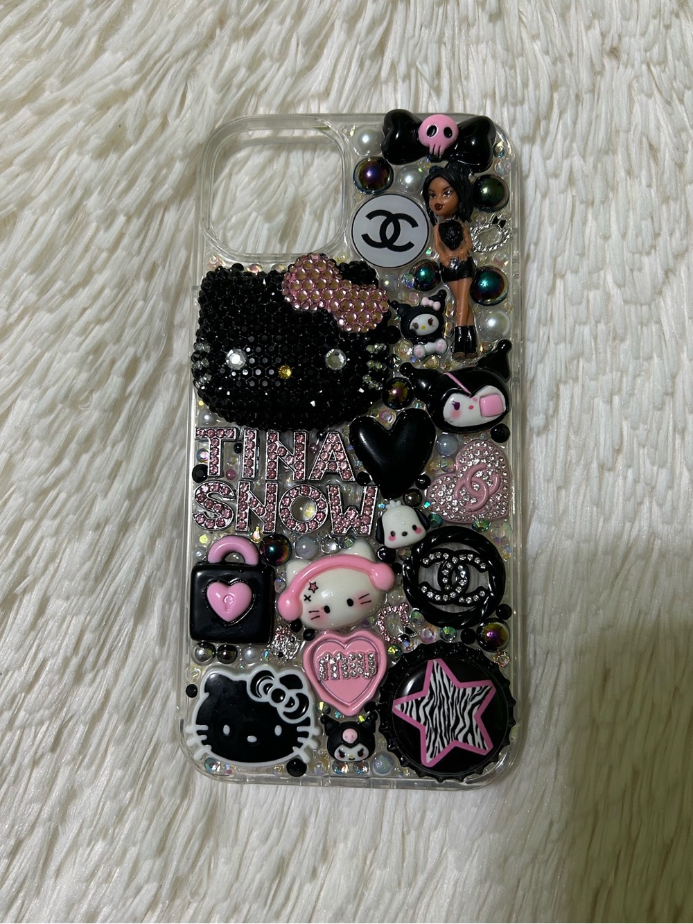 Handmade iPhone 15 Plus Junk Case Bling Hello Kitty Bratz Kawaii Luxury Y2K